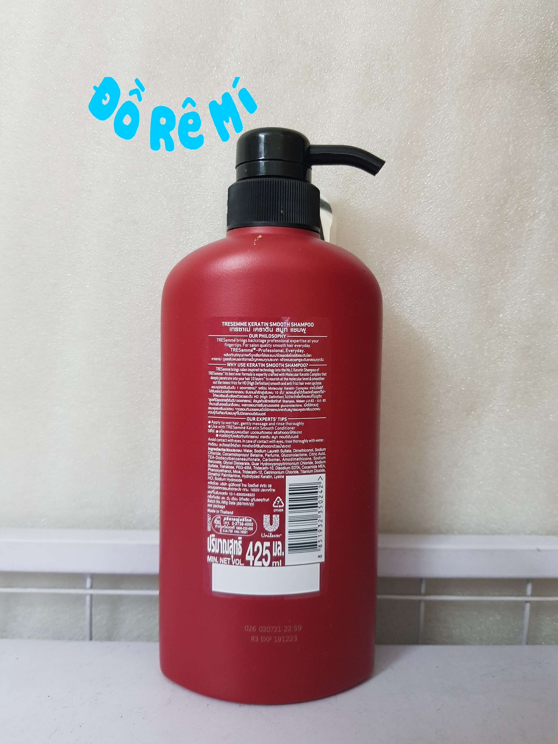[HCM]Dầu gội Tresemme Thái Lan 425ml Keratin smooth
