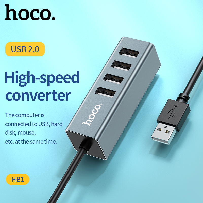 HOCO Bộ Chia Cổng USB 4 Cổng Micro USB HB1 Bộ Chuyển Đổi Kết Nối Usb