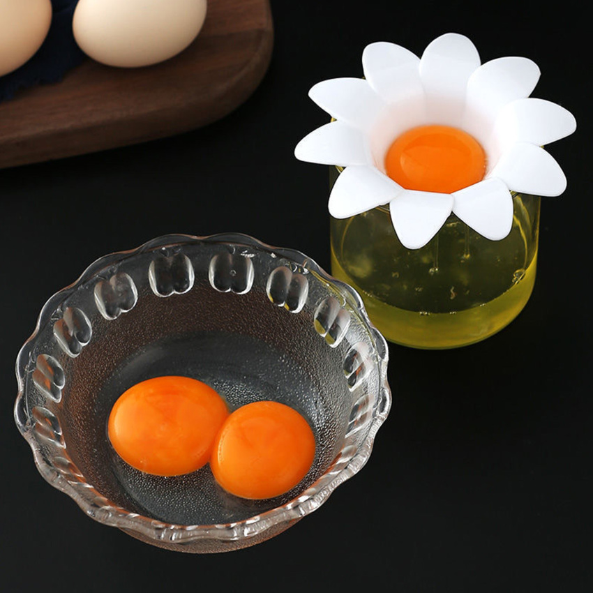 Sáng tạo dụng cụ tách trứng ít hình hoa cúc trứng trắng và dụng cụ tách lòng đỏ Dụng cụ lọc trứng cầm tay dụng cụ làm bánh nhà bếp