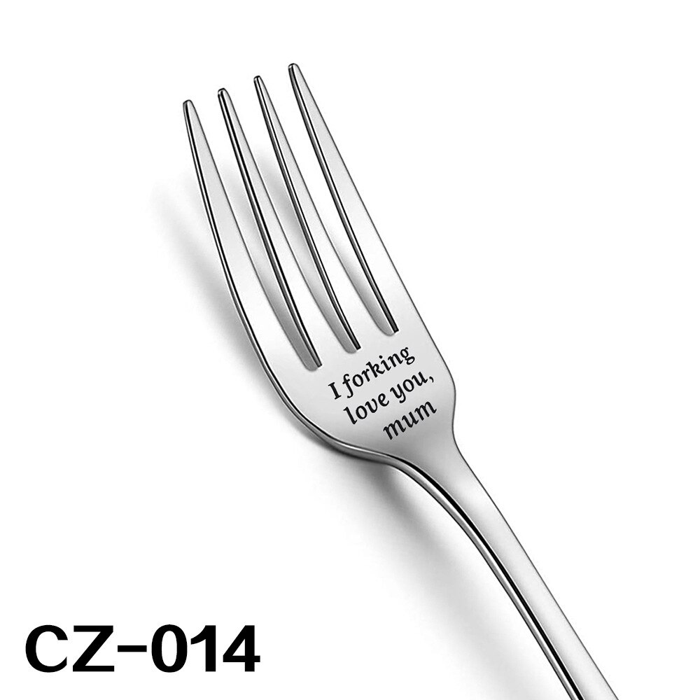 Holiday Discounts Stainless Steel Fork Fork Tableware MOM DAD Father's Day Mother's Day Gift Forking Love You