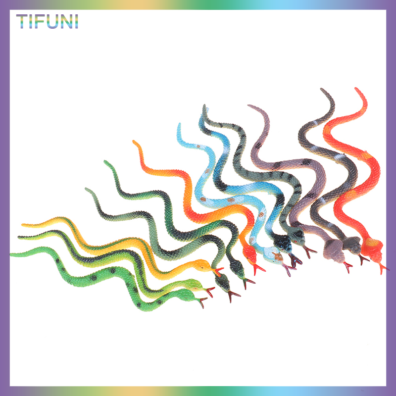 TIFUNI 12 món đồ chơi mô phỏng cao mô hình rắn bằng nhựa rắn đáng sợ vui nhộn Đồ chơi khăm trẻ em