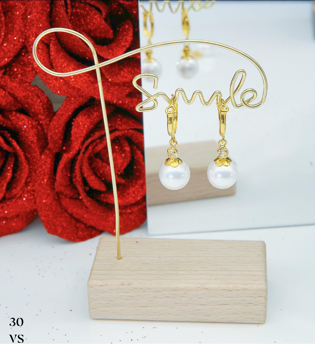 Bông tai vàng tây gắn hạt trai MS29