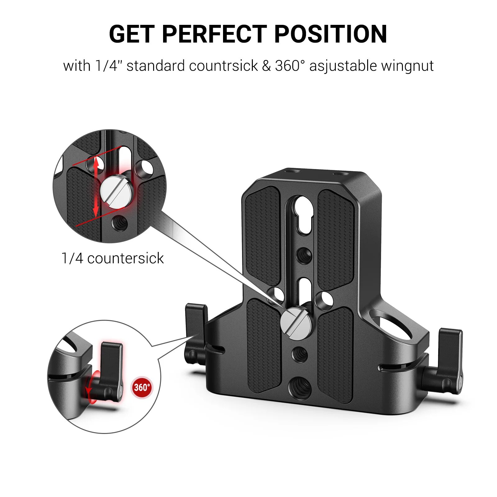 【Free Returns】 Smallrig Dslr Camera Base Plate With 15mm Rod Clamp For A6500/a6600 For Panasonic Gh5 For Camera Cage