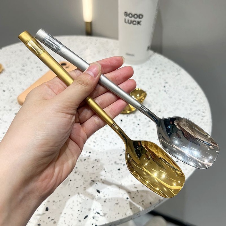 Set 5 Thìa Inox Cán Dài Cao Cấp  - Freeship