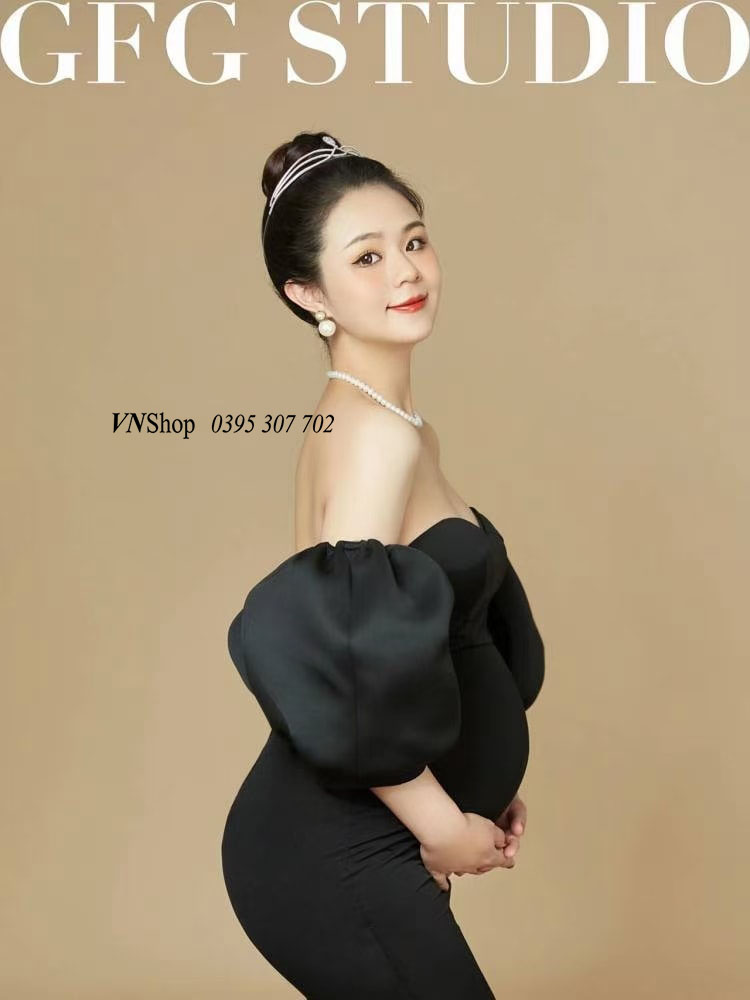 #072M-Đầm bầu tiểu thư sang chảnh 2022