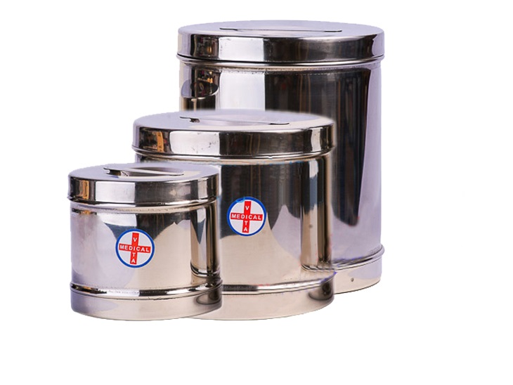 Hộp đựng bông gòn y tế inox các cỡ