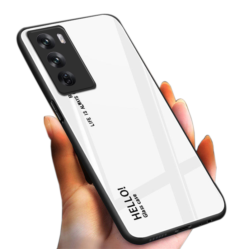 For OPPO Reno 12 case Gradient Mirror Tempered Glass Protector Hard For OPPO Reno 12 Pro Back cover Phone Cases. 