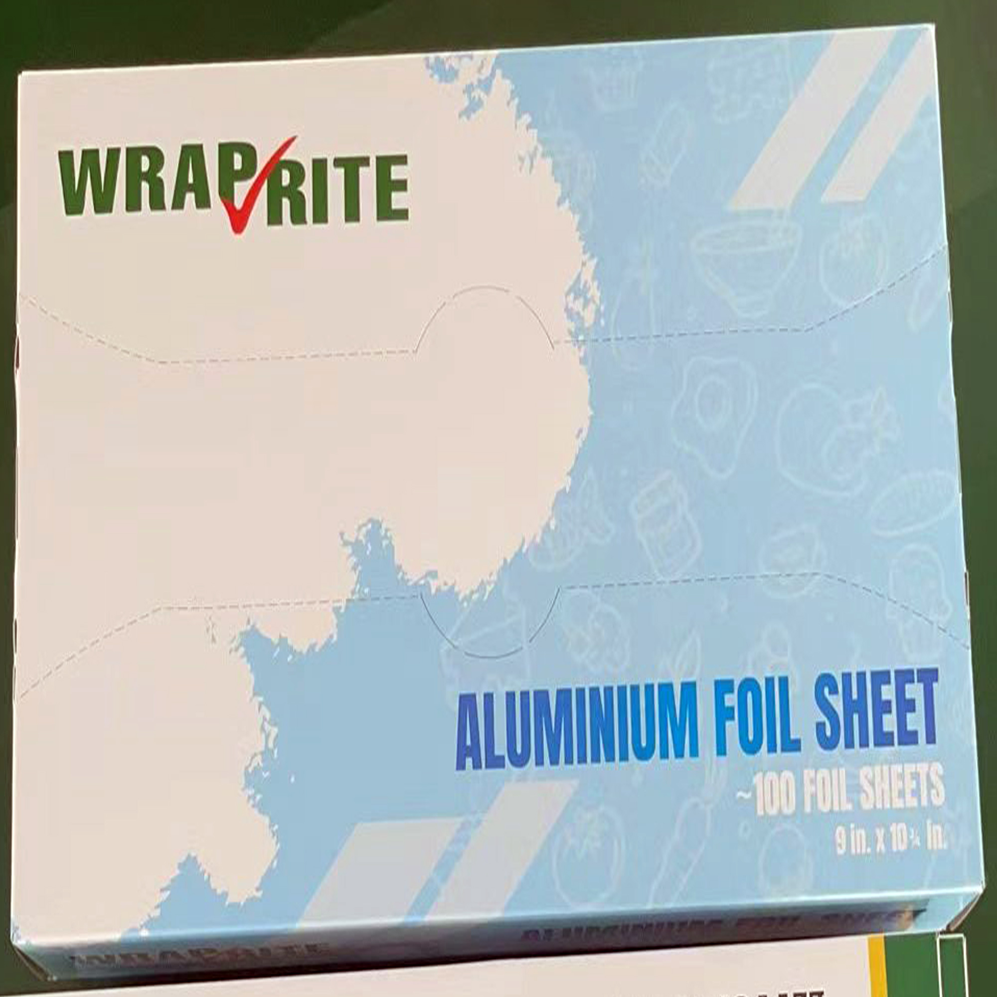 Aluminum foil sheets 100  Pcs Box Size 9" X 10" Food Grade Art# SS -Alu-Foil90570-9x10.75Inch-GroBN-0008. 