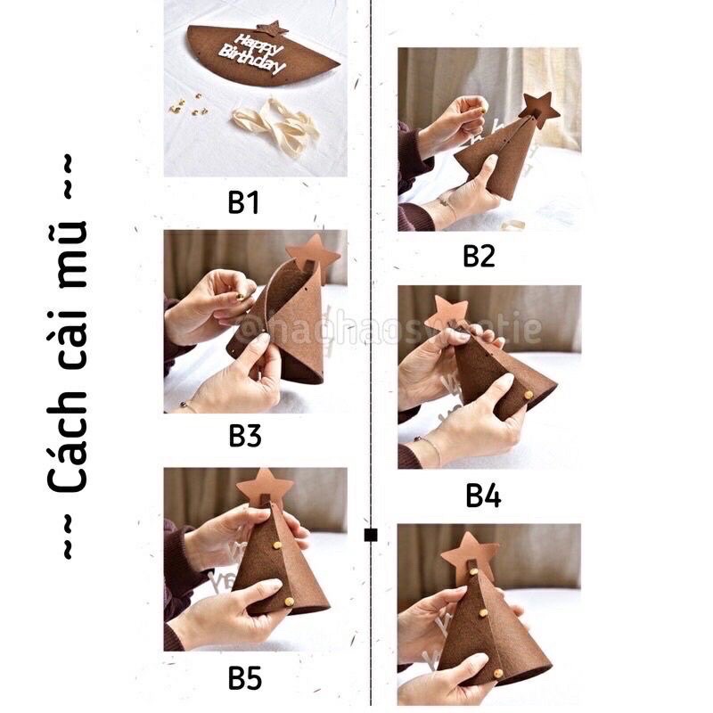 Nón sinh nhật 3D vải nỉ