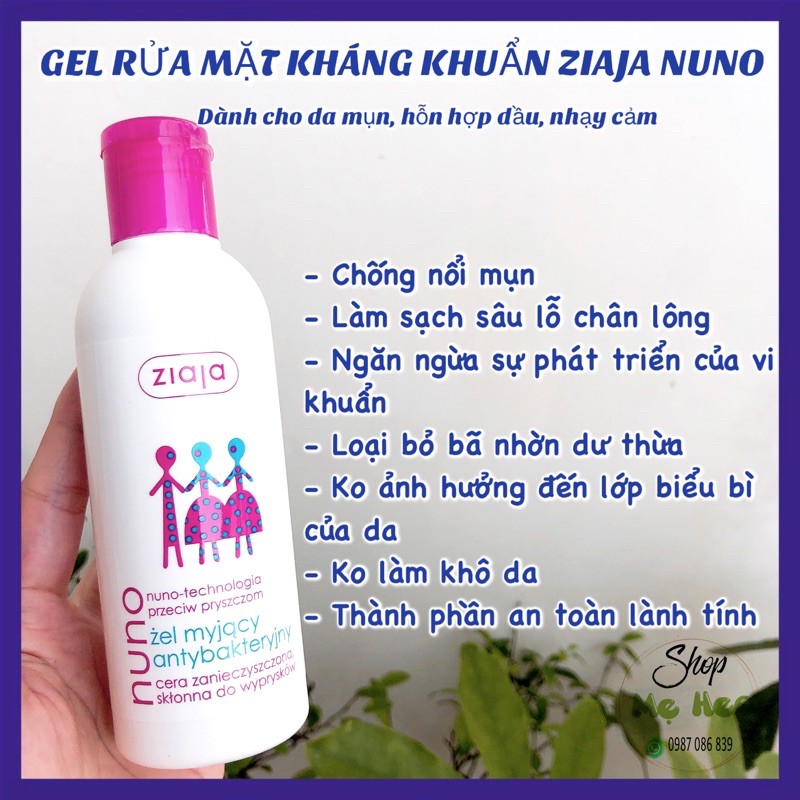 Sữa rửa mặt cho da dầu mụn ZIAJA NUNO 200ml