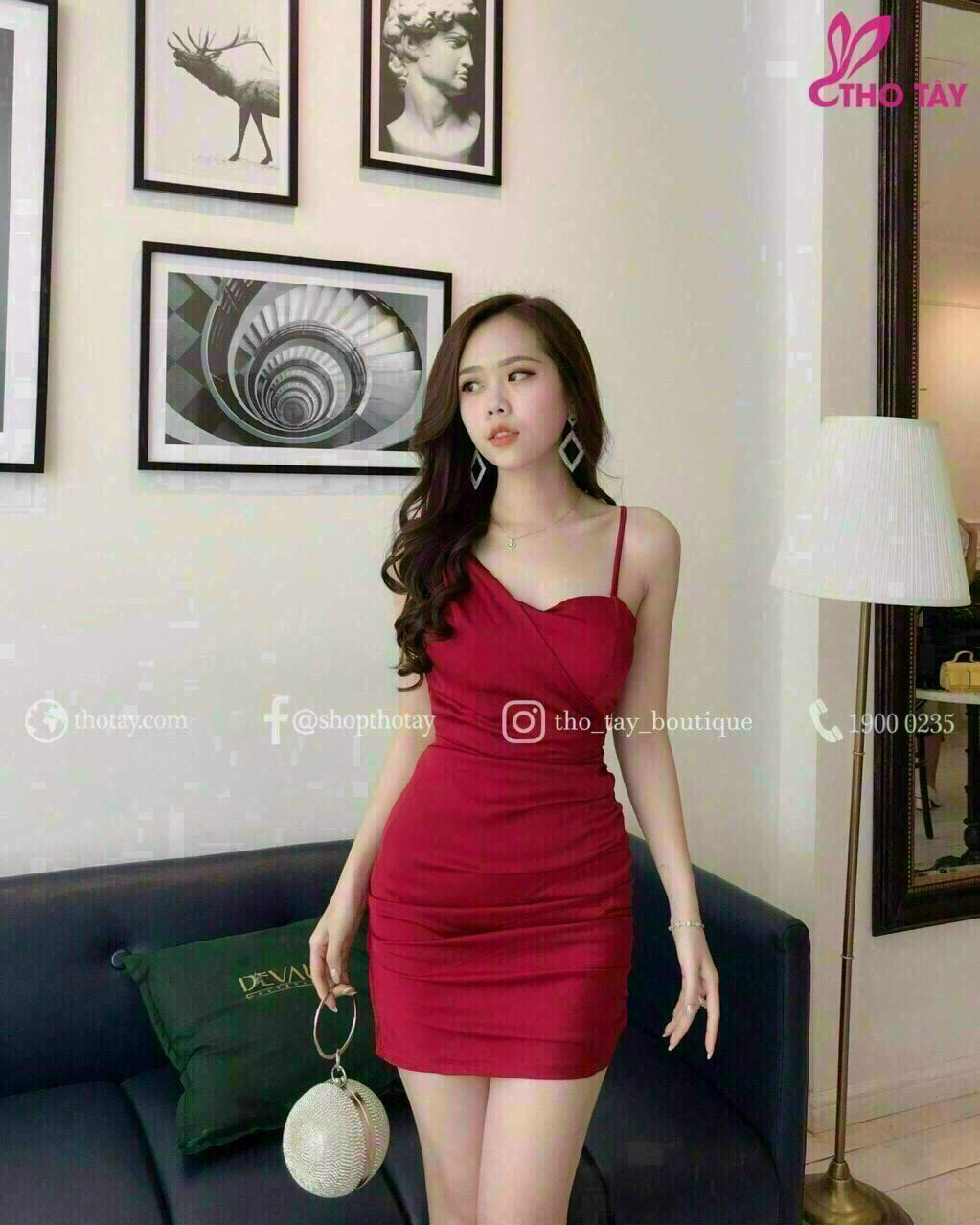 Đầm body lệch vai (có mút) cá tính thời trang