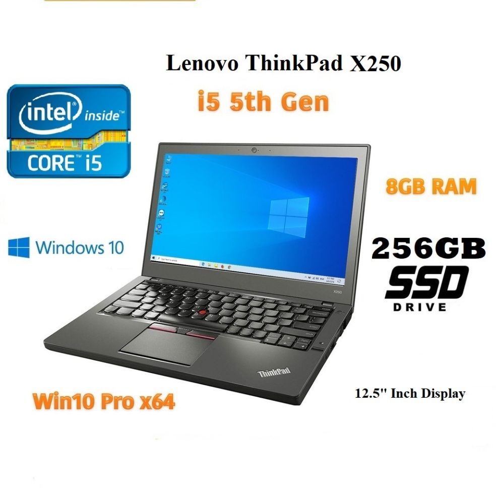 Lenovo Thinkpad X250 Core I5 5th Gen 8gb Ram 256gb Ssd Display Screen 12 5 Inch Windows 10 Pro Ms Office Laptop Bag Refurbished Lazada Singapore