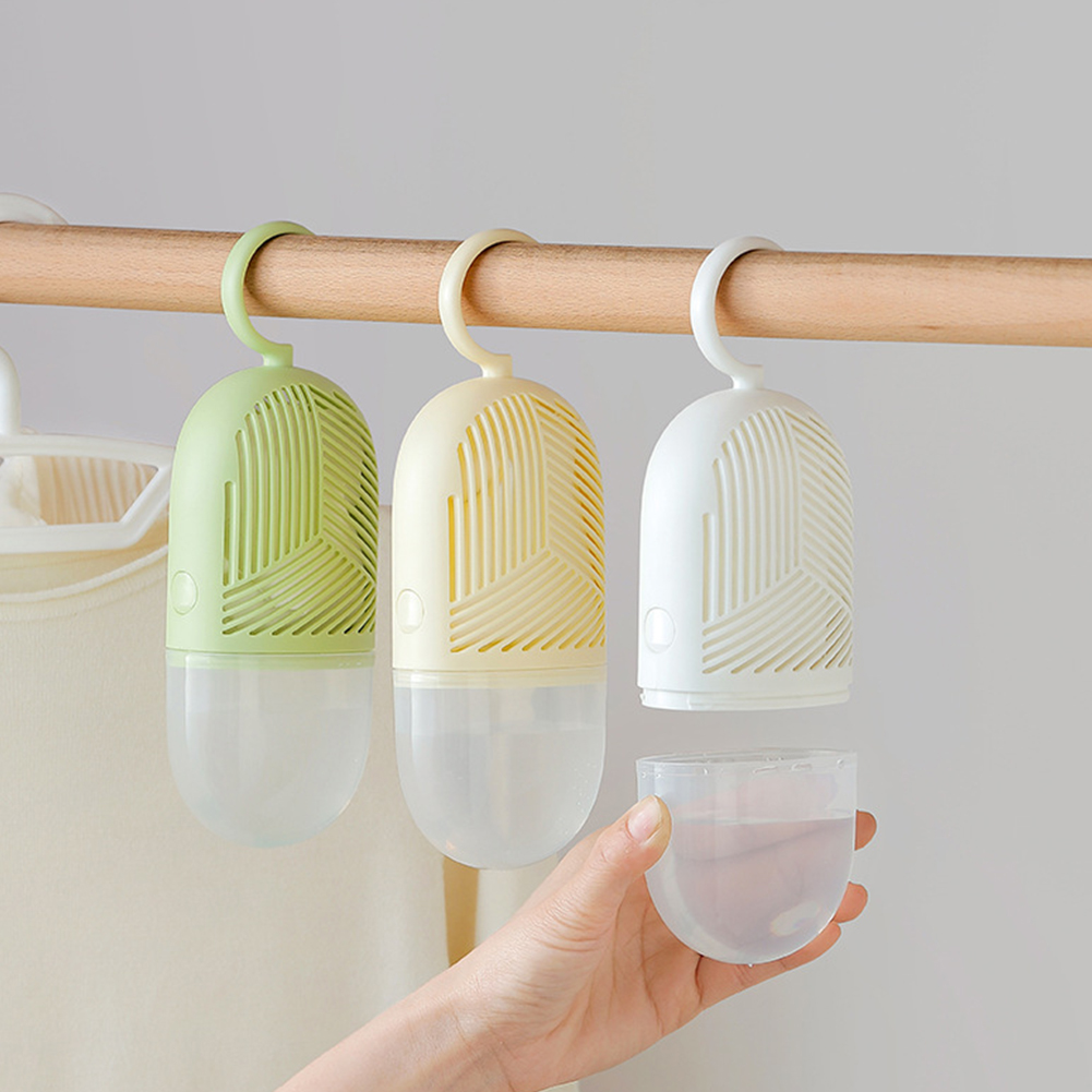 【Quality】 Clothes Dehumidification Box Reusable Hanging Dehumidifier Packs Anti-Mold with Water Collector&Hook for Wardrobe Closet Cabinet.