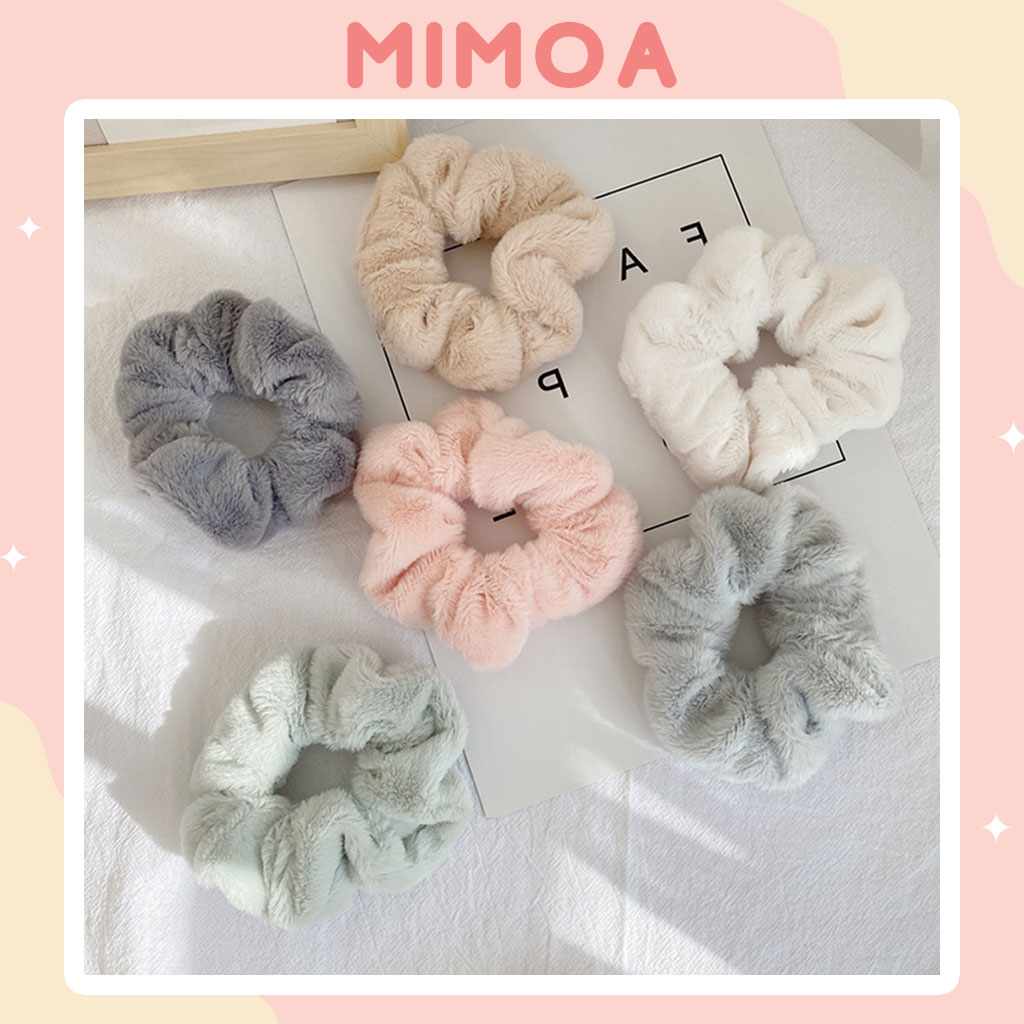 Dây cột tóc Scrunchies lông nhung siêu mềm