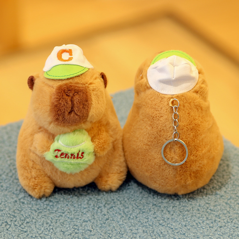 HOBIBEAR Mặt dây chuyền hoạt hình, mặt dây chuyền búp bê nhồi bông Capibala, búp bê Capybara, mặt dây chuyền đồ chơi nhồi bông búp bê Capibala