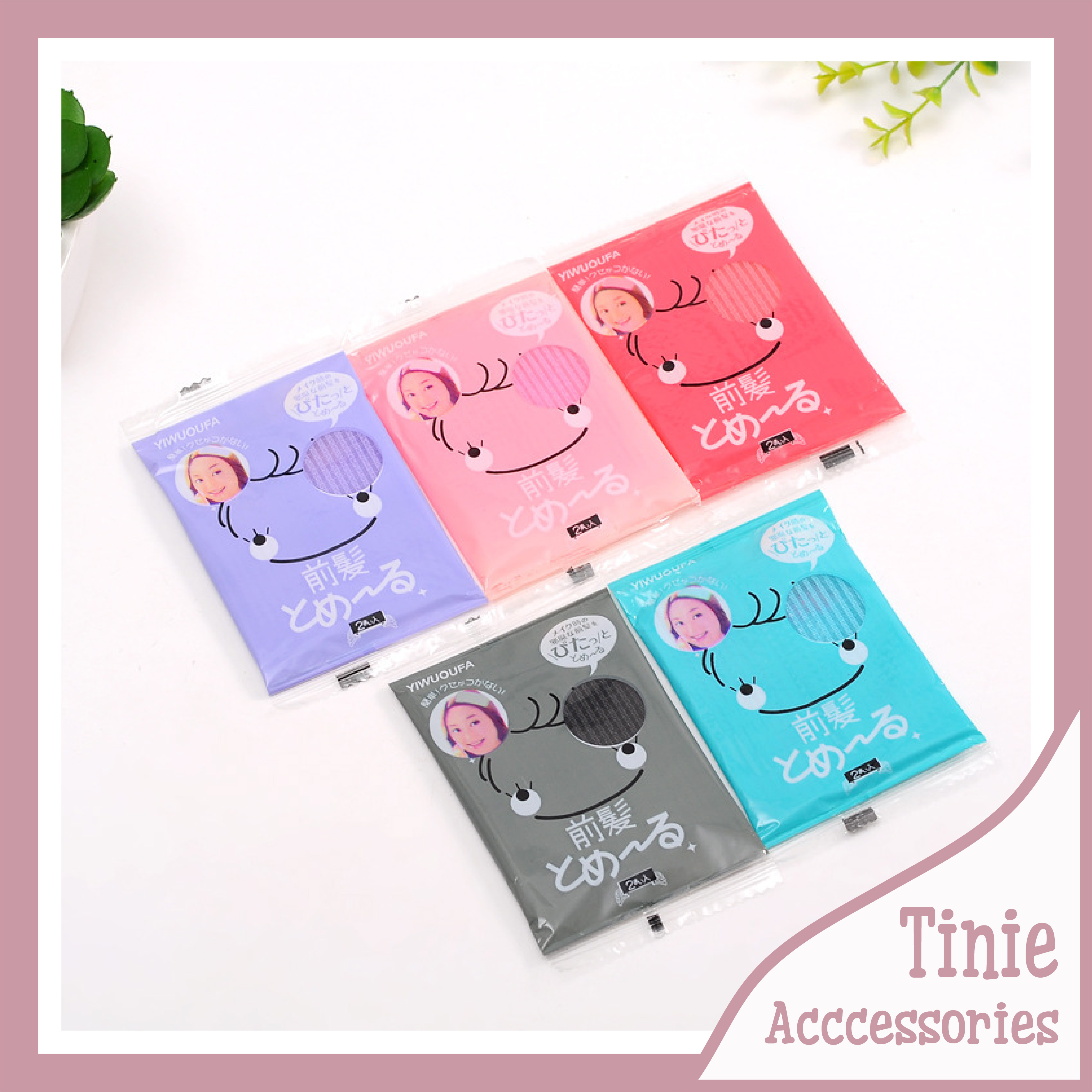 Set 2 Miếng Dán Tóc Mái Tự Dính, Dán Tóc Trang Điểm, Rửa Mặt