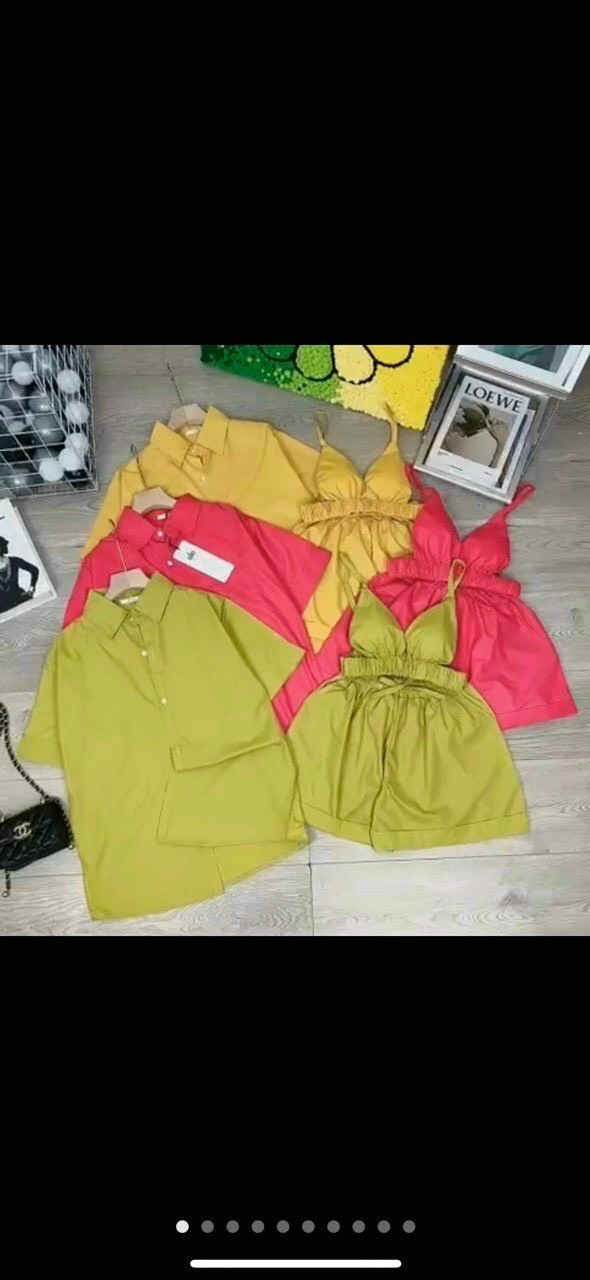 Set Bộ 3 Món Đi Biển Xinh Xắn Chất Đũi