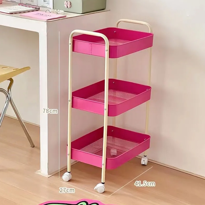 Storage trolley essential household floor-standing storage rack multi-layer kitchen mobile storage snacks living room bedroom dormitory