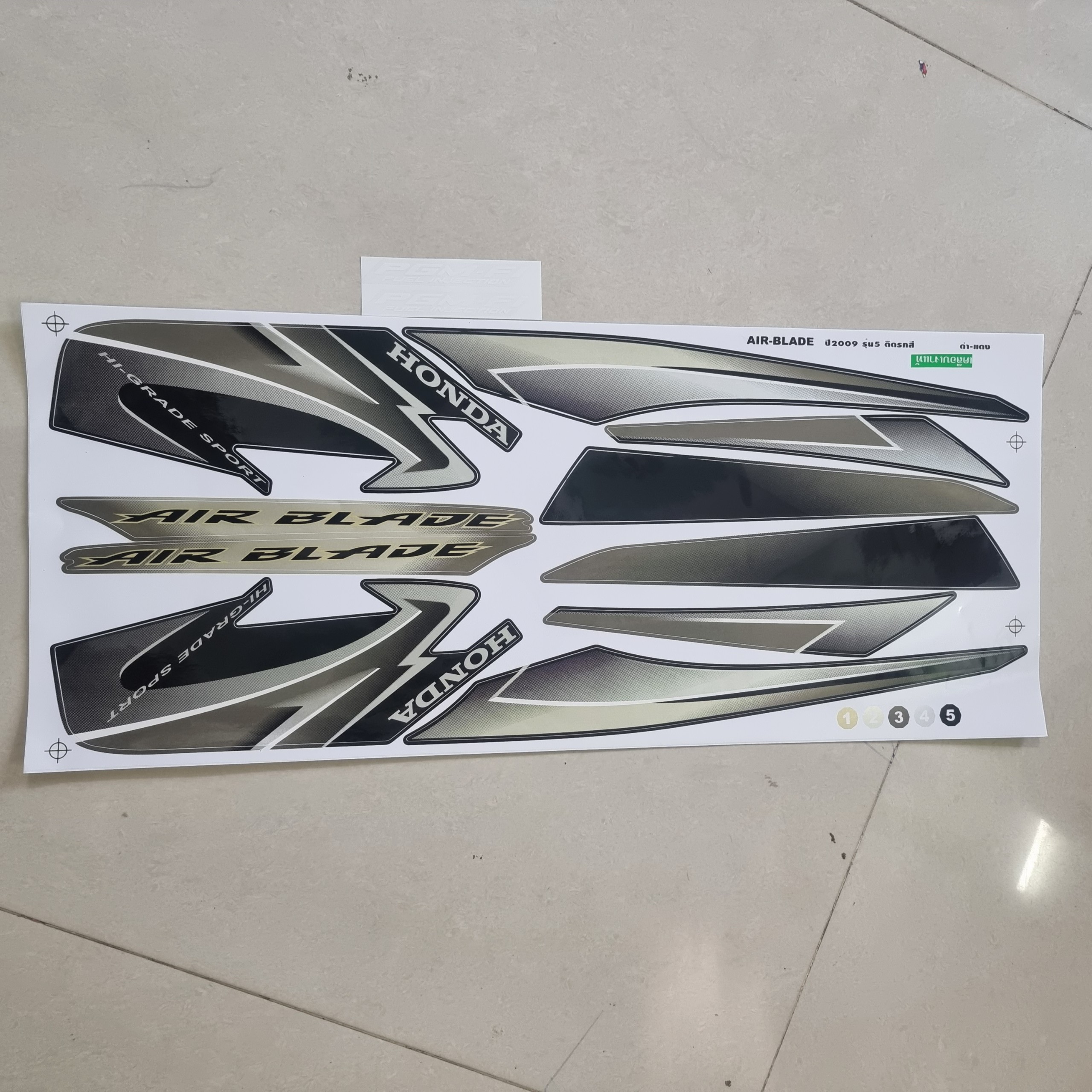 Tem lụa airblade thái 2009 xám đen