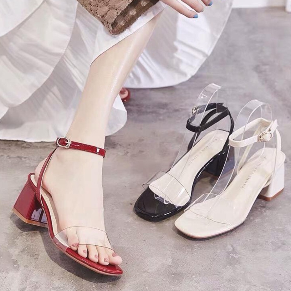 Giày sandan bigsize 35-43 quai trong hở gót 5p mã s5