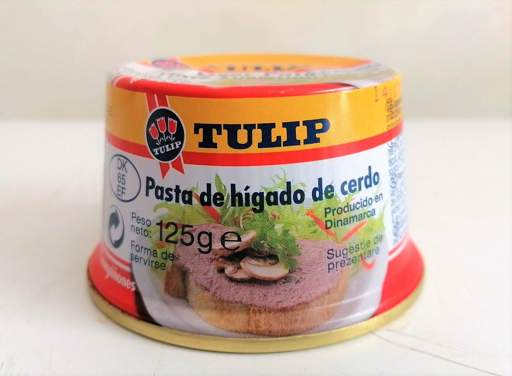 [Hộp tròn 125g – ĐỎ] PA TÊ HEO NẤM [Denmark] TULIP Mushrooms Liver Pate (pkg)