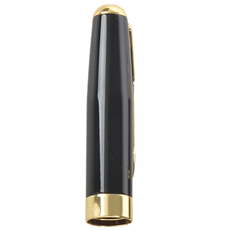 BAOER – Penna Stilografica Classica In Acciaio Con Finiture Dorate, Pennino M, Colore Nero