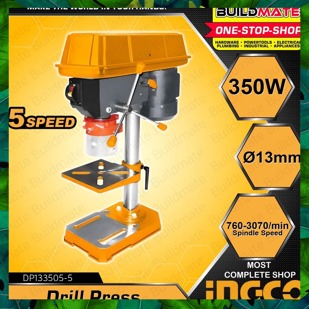 BUILDMATE Ingco Drill Press 350W 13mm 1/2HP 5-Speed Benchtop Drill ...