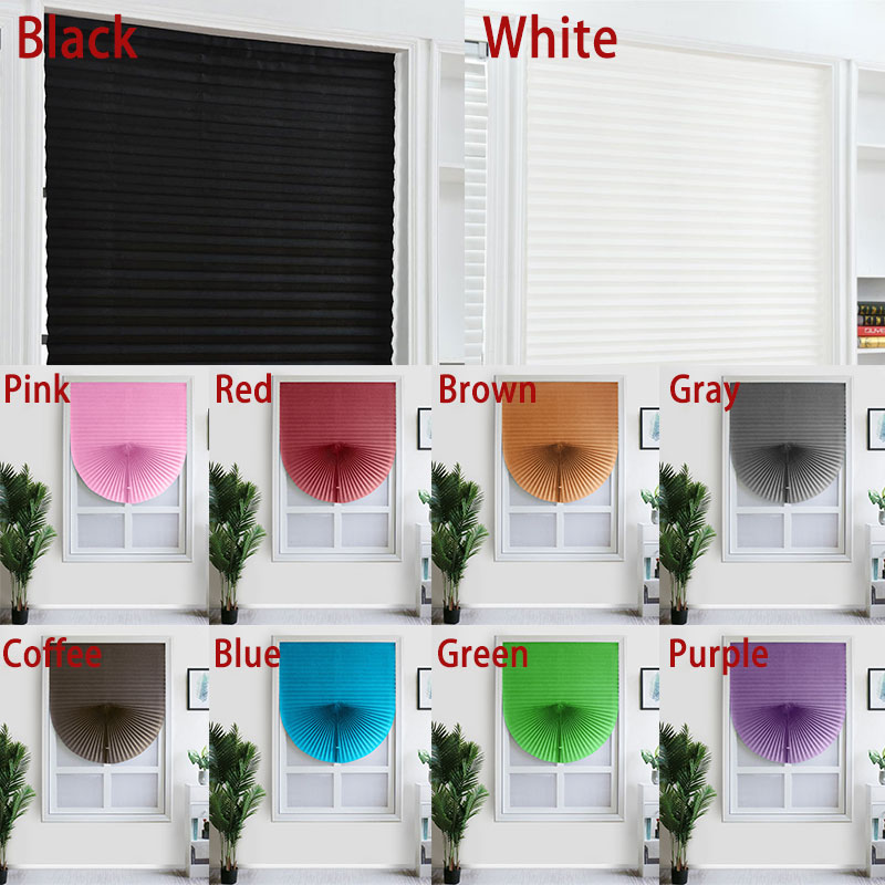 【Tech-savvy】 1Pc Half Shades Self-adhesive Windows Nonwoven Folding Curtain Bathroom Balcony Living Room Balcony Curtains Pleated Blinds.