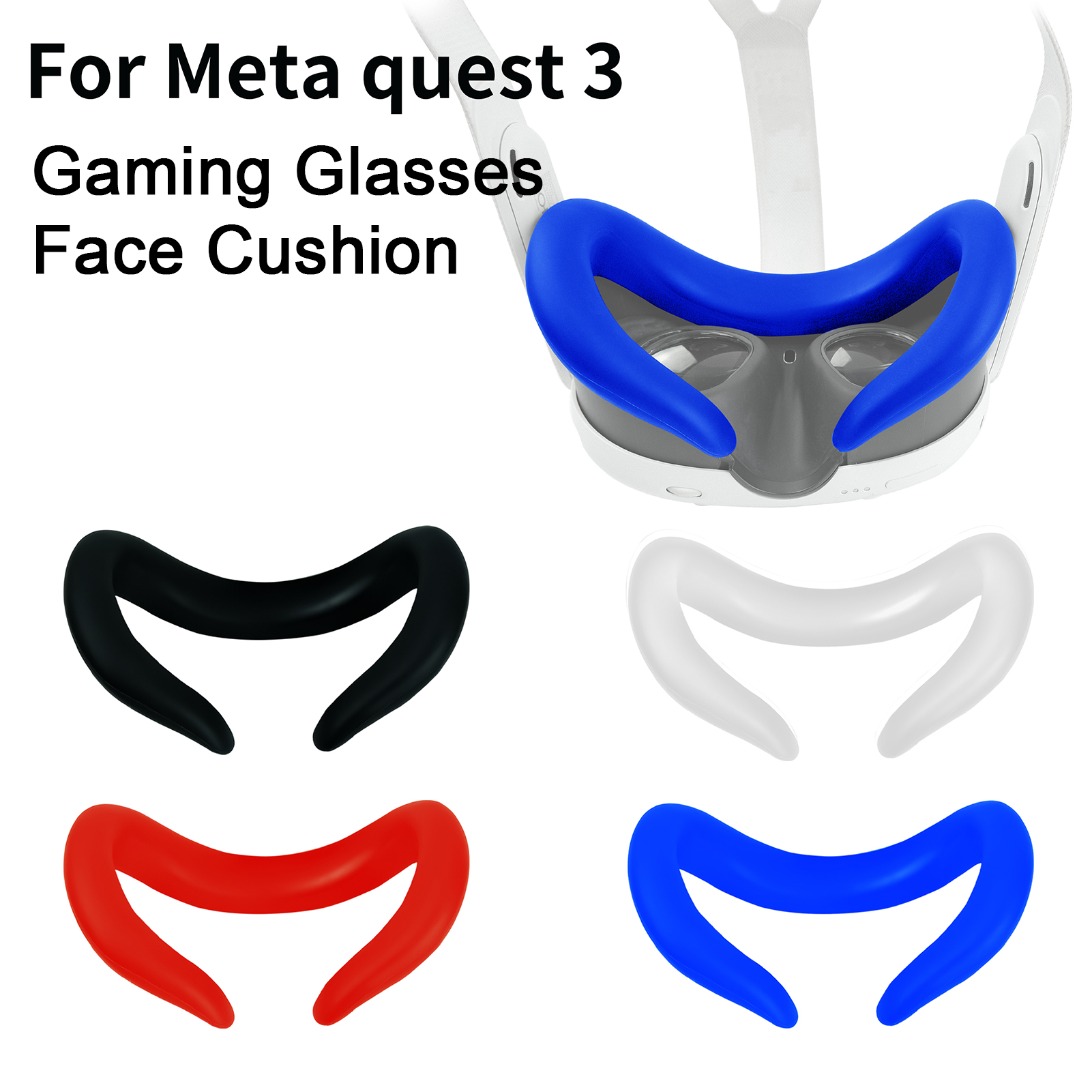 Light-blocking Face Cushion Sweat-proof Silicone Face Cushion Comfortable Vr Headset Silicone Face Cushion for Meta Quest3 Sweat-proof Washable Soft and Light Leakage Ideal