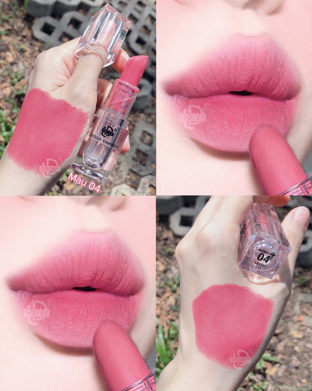 Son thỏi lì siêu mịn môi DOLLY VARIETY [Màu Hồng phấn nude]