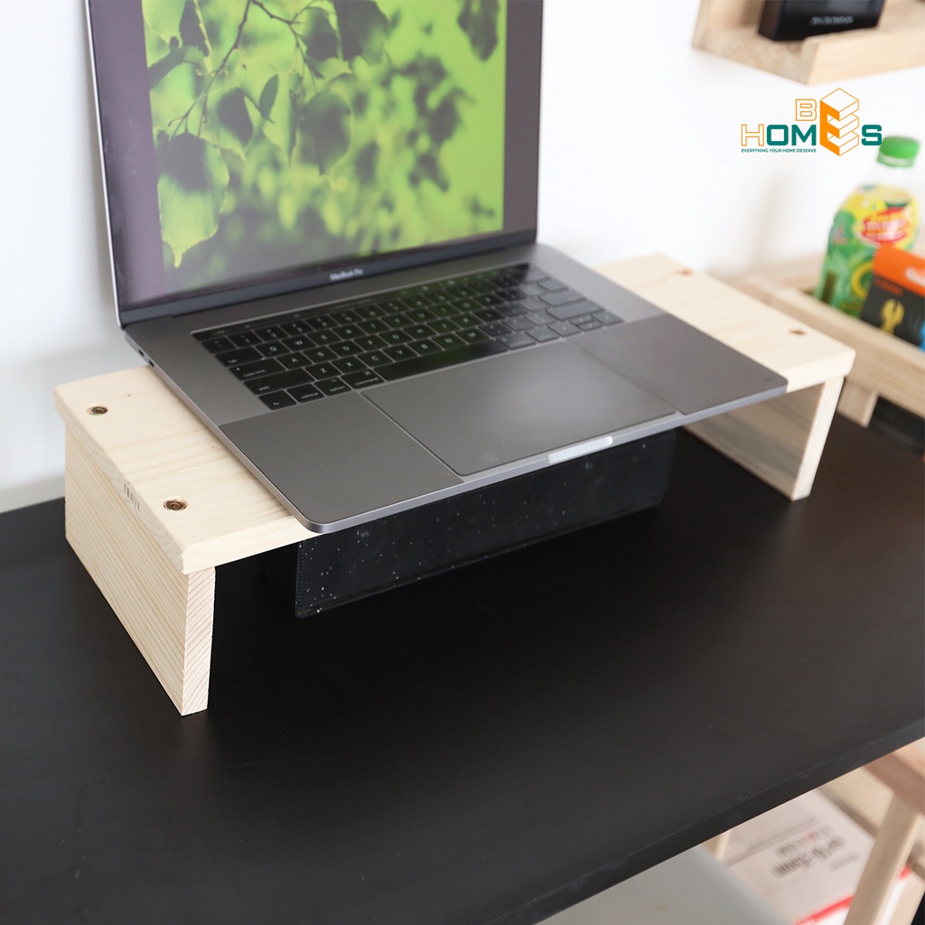 Kệ để bàn máy tính gỗ thông Behomes