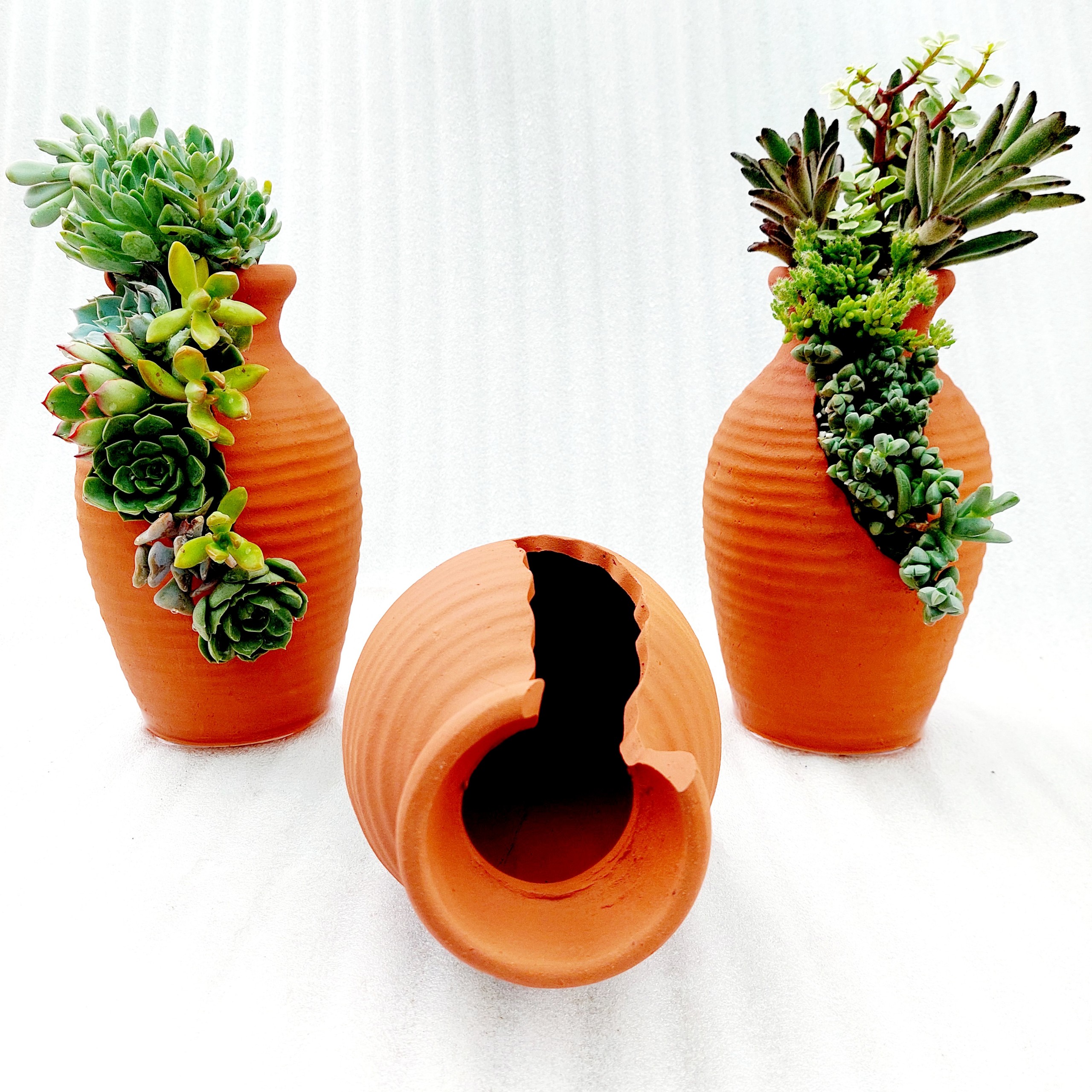 Chậu đất nung - Bình hoa 925, miệng chậu 9cm, chiều cao 25cm