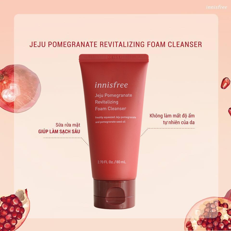 [CHÍNH HÃNG] SỮA RỬA MẶT LỰU ĐỎ INNISFREE 150ML