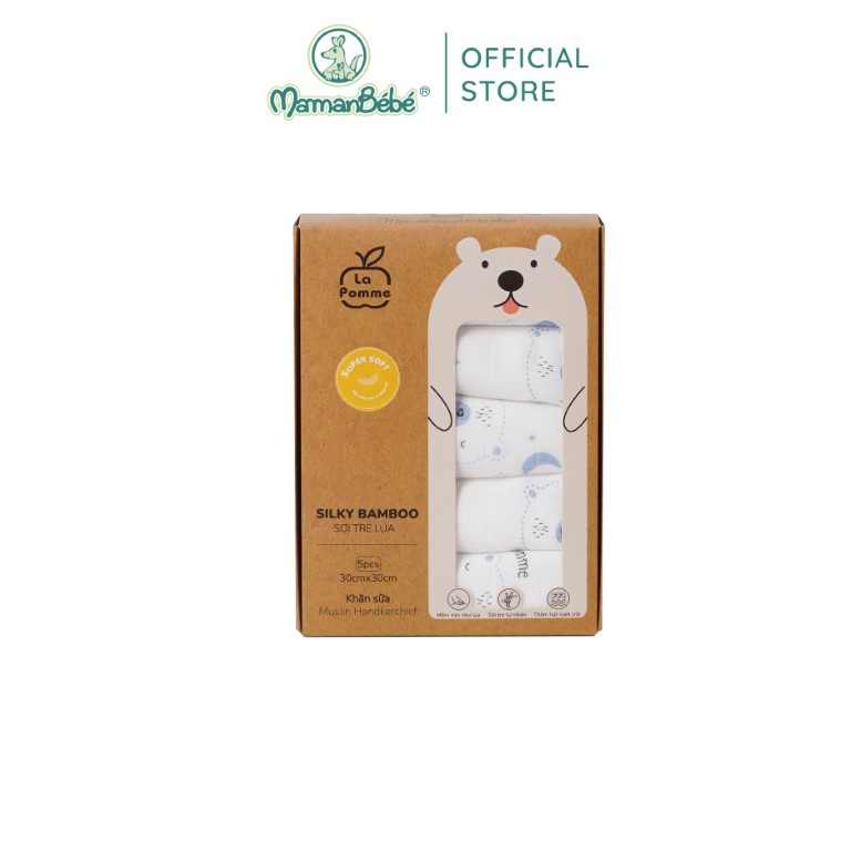 K001 set 5 khăn sữa sợi tre lụa la pomme phối màu