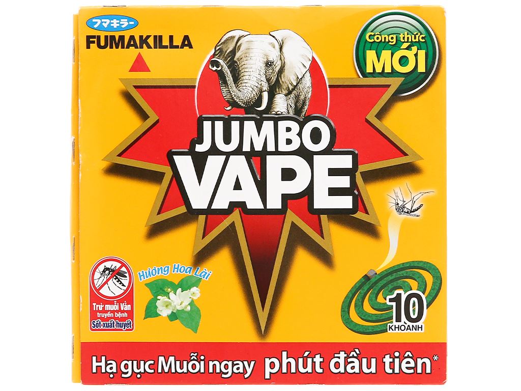 Set Combo 5 hộp nhang muỗi Jumbo hương Lài 10 khoanh/hộp diệt muỗi ngay phút đầu tiên - nhang đuổi trừ muỗi JumboVape Jasmine