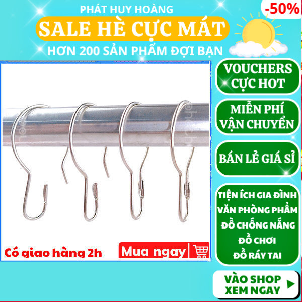 Combo 50 móc treo hàng hóa kim loại tiện dụng giá rẻ ✓ móc treo quần áo ✓móc treo đồ ✓ Phát Huy Hoàng