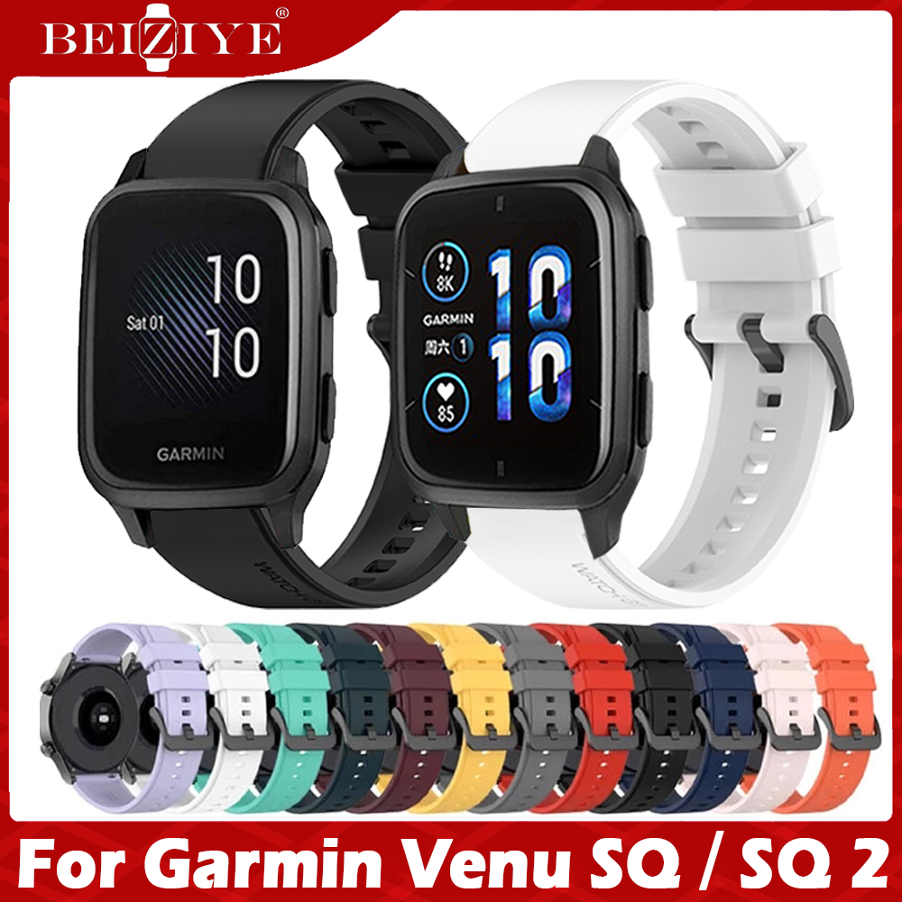 Dây đeo bằng silicon mềm cho đồng hồ thông minh Garmin Venu SQ SQ 2 Dây đeo bằng silicon mềm thay thế Dây đeo bằng cao su Dây đeo đồng hồ cho Garmin Forerunner 645 245 245M / Vivoactive 3 Music / Vivomove HR Dây đeo thay thế dây đeo đồng hồ thông minh