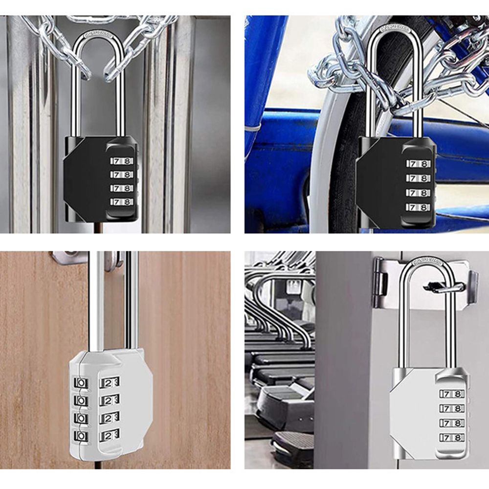 SARAHBOWSH High Security Waterproof Suitcase Outdoor Coded Lock Long Shackle Padlock 4 Digit Number Combination Lock