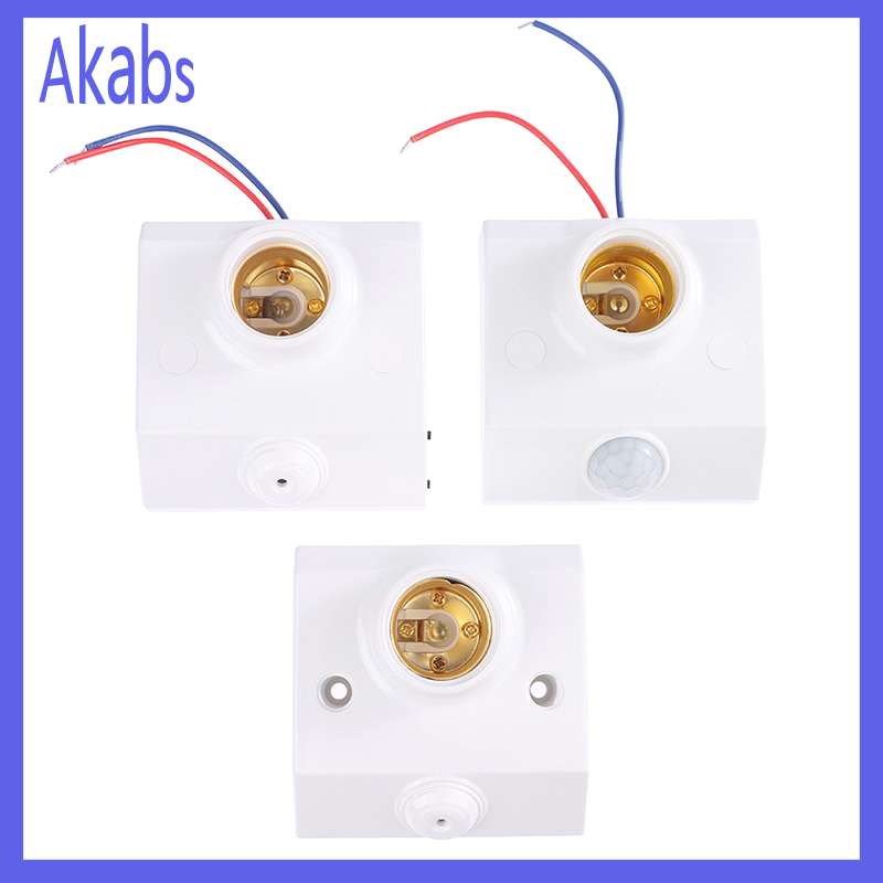 Akabs Automatic Human Body Infrared IR Sensor LED Bulb Light E27 Base Lamp Holder