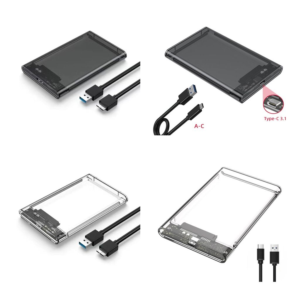 Push Pull Design Good Strength With Data Cable No Screws Required USB 3.0 Drive Protection Box Solid State Drive Protection Hard Disk Drive Case Hard Drive Box Hard Disk Storage Box 2.5 Inch HDD Case