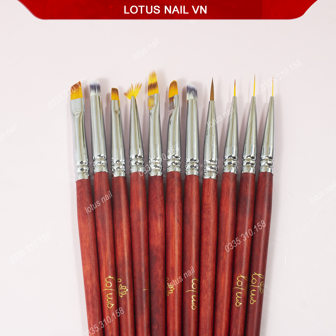 Cọ vẽ móng cán gỗ cao cấp đủ loại