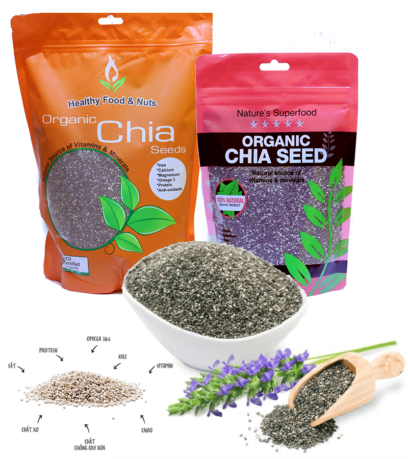 Hạt chia hữu cơ organic chia seed nature's superfood 250g chứa protein, canxi, omega 3 và chất xơ quatangme.com.vn