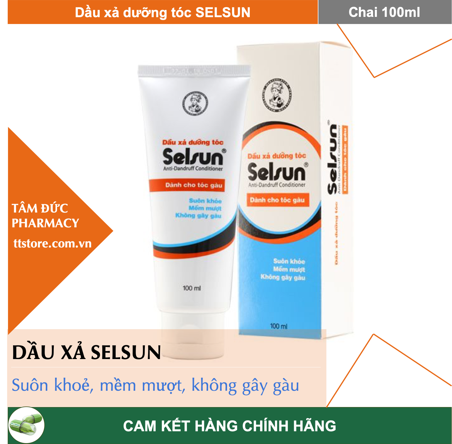 Combo Dầu Gội SELSUN 1.8% + Dầu Xả SELSUN [Chai 100ml]