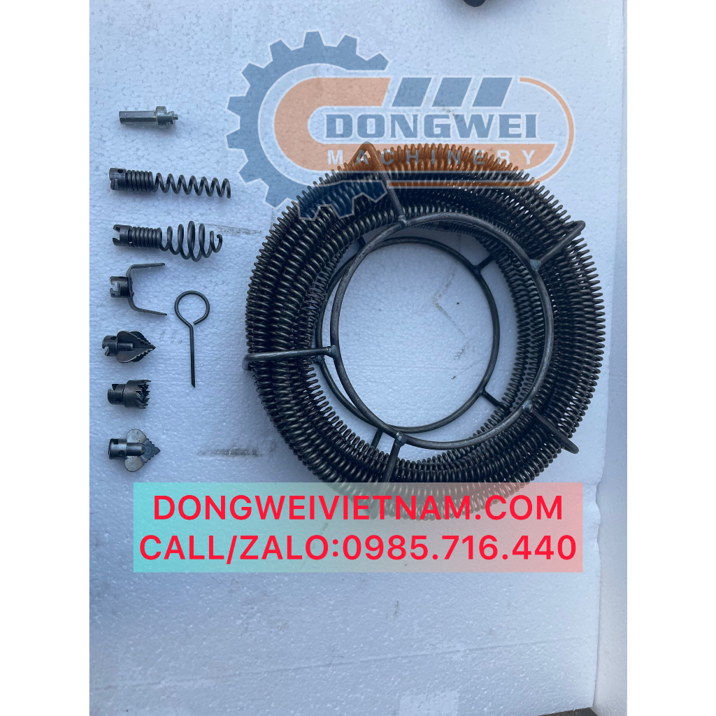 Dây loxo thông tắc cống phi 12mm dùng máy khoan