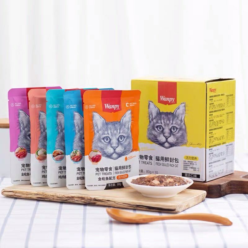Pate Wanpy Cho Mèo Nhiều Vị Gói 80g