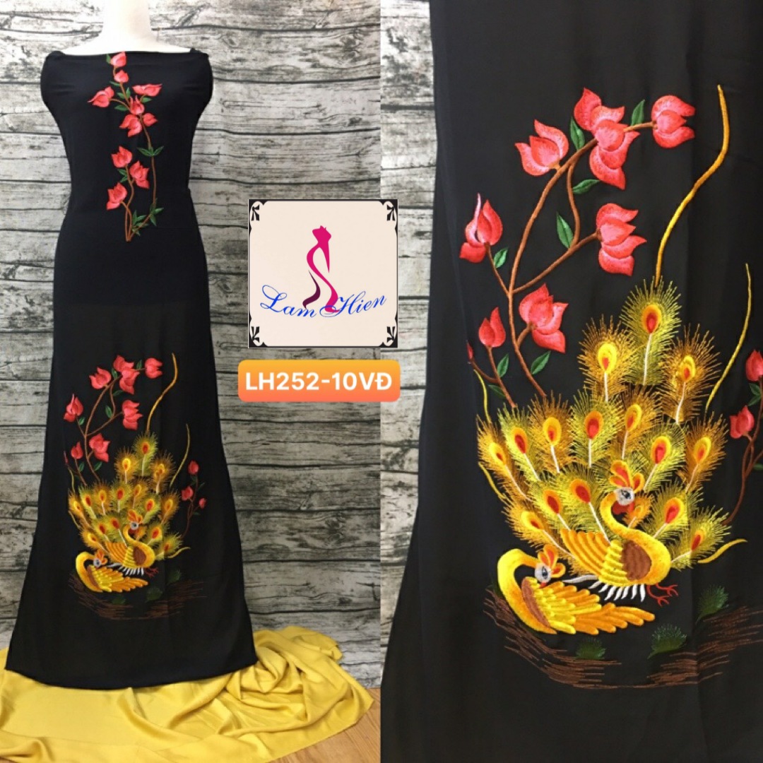 Vải may áo dài bông thêu LH252