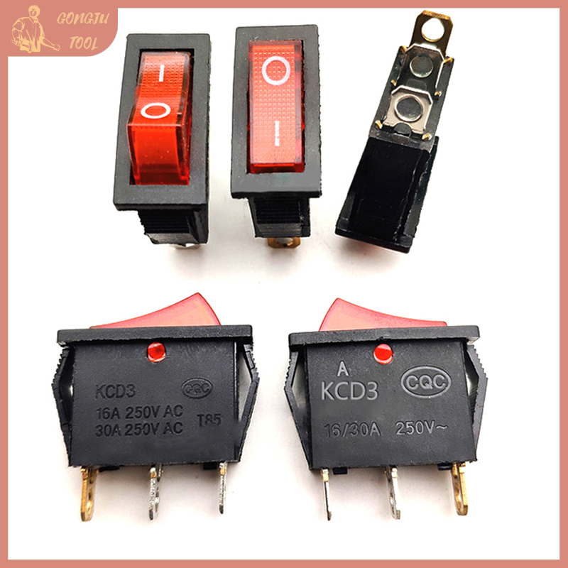 🔨 TOOL 5PCS Multi-Function Electric Cooker Switch Rice Cooker Boat Type Power Rocker Switch With Light 2nd Gear Single Switch 3-Pin Boat Rocker Switch