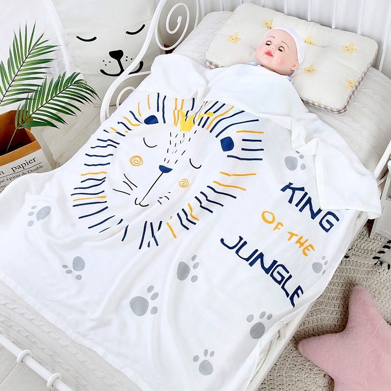Chăn Lụa cotton Siêu Mềm Mát cho bé yêu