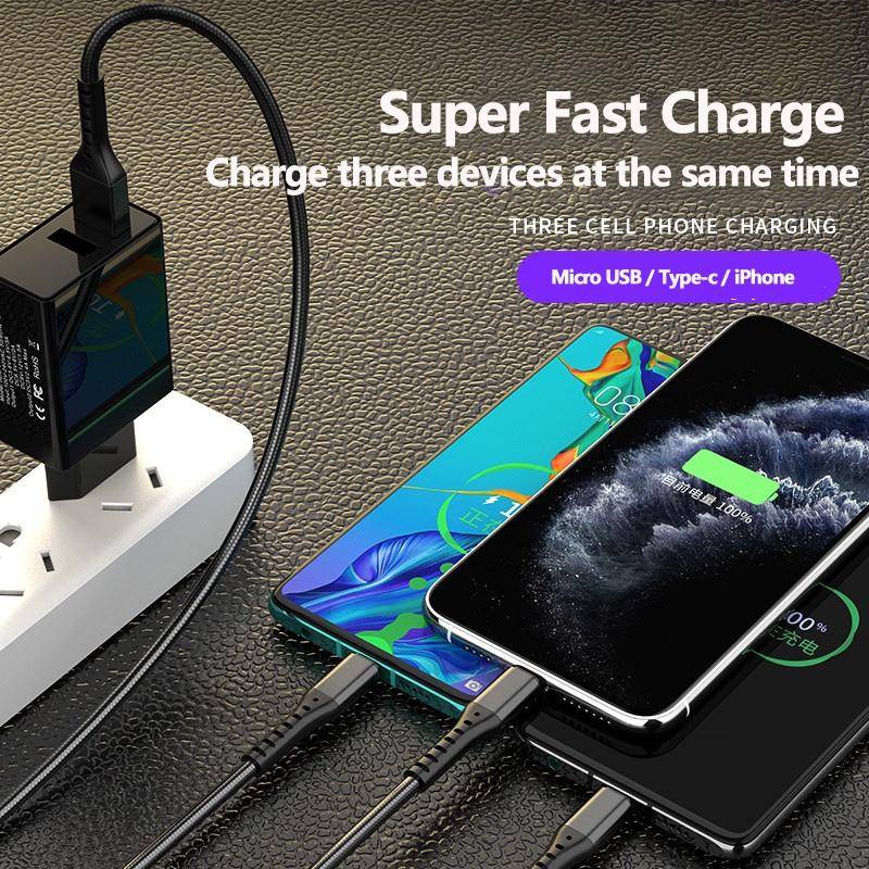 Dây Cáp Sạc Nhanh 5a micro usb / type-c 3 Trong 1 Cho android 13 12pro