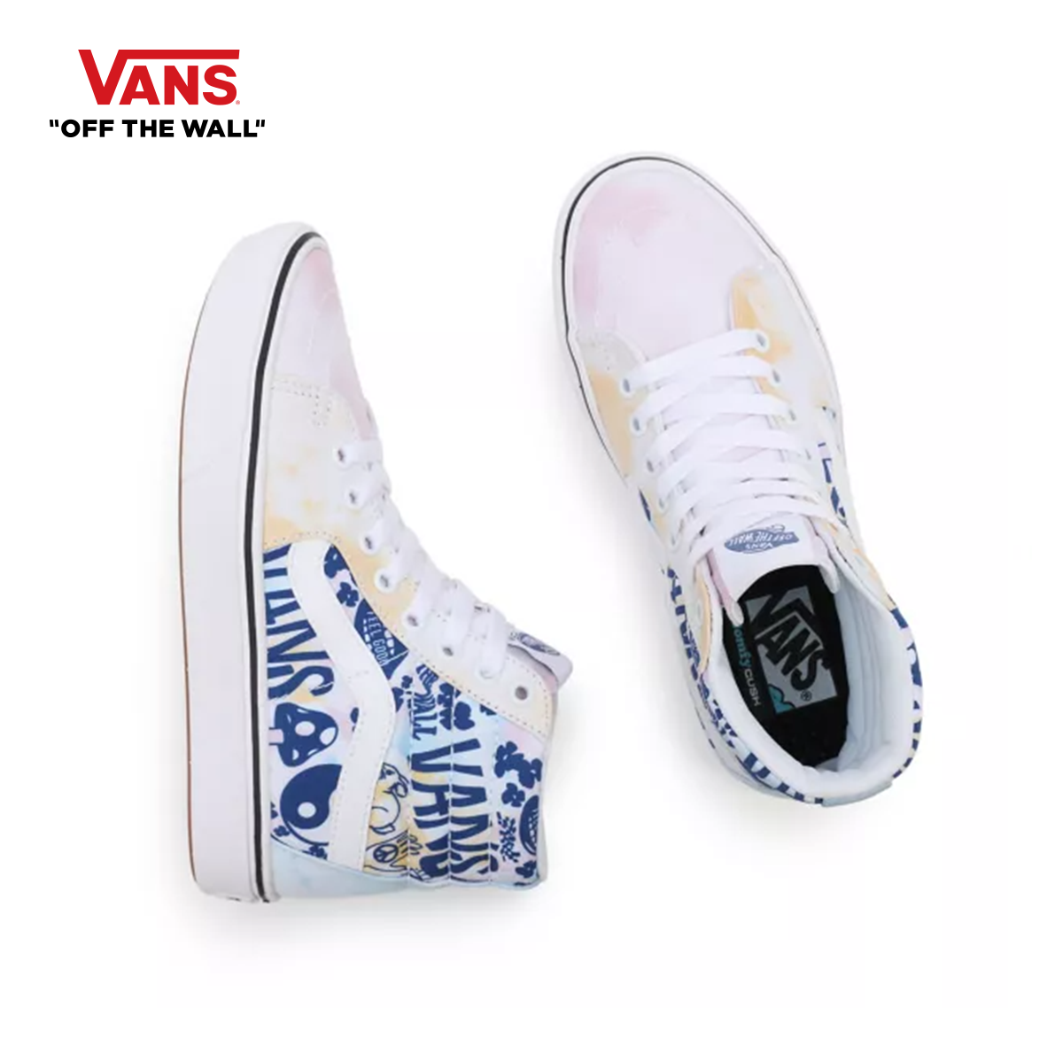 VANS ComfyCush SK8-Hi - (Pastel Tie Dye) multi/true white รองเท้า